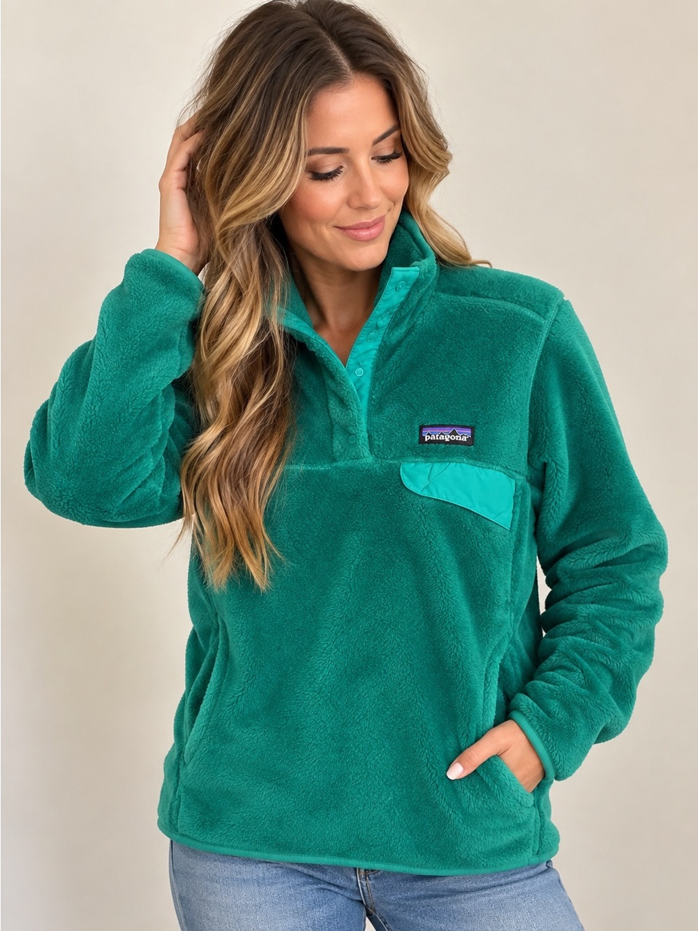 Patagonia Women’s Green Fleece Pullover small HOST PICK